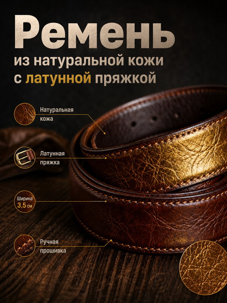 Кожаный ремень — Премиум кожа